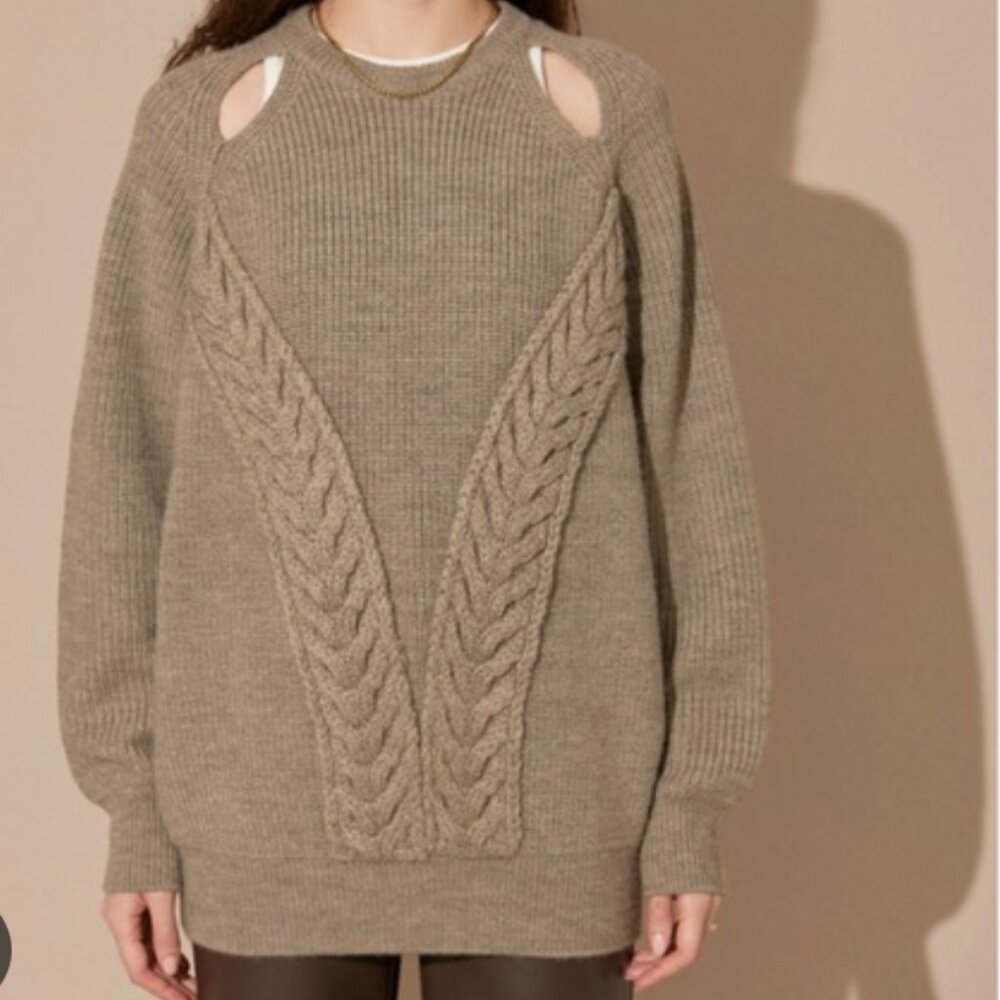 ALEXIA STAM (Japanese Designer) Cut Out Cable Knit Sweater size F